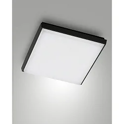 Luminaire de plafond DESDY 30 x 30CM carré, résistant aux chocs, commutable IP54, noir 