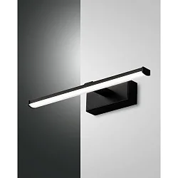 Luminaire de miroir NALA 300MM Bas, angulaire, commutable, arqué IP44, noir 