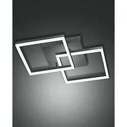 Luminaire de plafond BARD 45X45 petit, 2 voies, compatible avec Smartluce IP20, anthrazit, satiné gradable