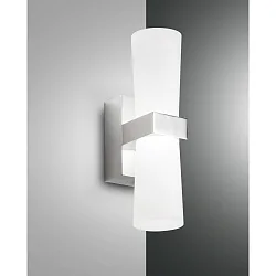 Fabas Luce IGLESIAS Outdoor LED Wall luminaire chromed, height 22cm