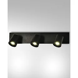 Spot MODO 3 flammes GU10 IP20, noir  