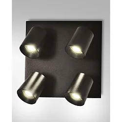 Spot MODO 4 flammes GU10 IP20, noir  