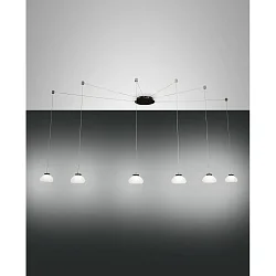 Luminaire à suspension ARABELLA 6 flammes IP20, noir, blanche gradable