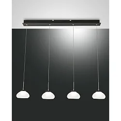 Luminaire à suspension ARABELLA 4 flammes, rond IP20, noir, blanche gradable