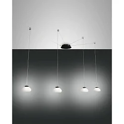 Luminaire à suspension ARABELLA 4 flammes, langue IP20, noir, blanche gradable