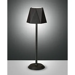 Lampe de table à accu KATY haut / bas, avec connexion USB, avec variateur tactile IP54, noir gradable