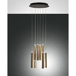Luminaire à suspension PRADO IP20, or, noir, laiton satiné gradable