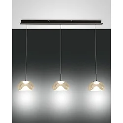 Luminaire à suspension BRENA 3 flammes, langue IP20, noir gradable