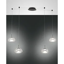 Luminaire à suspension BRENA 4 flammes IP20, noir gradable