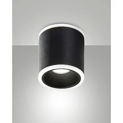 Luminaire de surface PACA rond IP20, satiné, noir