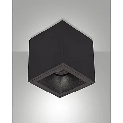 Luminaire de surface PEREZ angulaire GU10 IP20, noir gradable