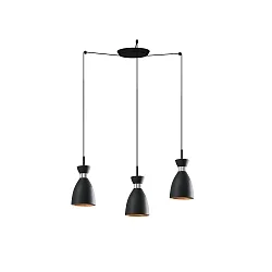 Luminaire à suspension RETRO 3 flammes E14 IP20, cuivre, noir mat 