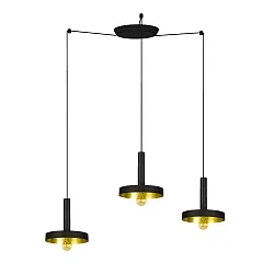 Luminaire à suspension WHIZZ 3 flammes E27 IP20, or, noir 