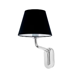 Luminaire mural ETERNA E27 IP20, chrome, noir 