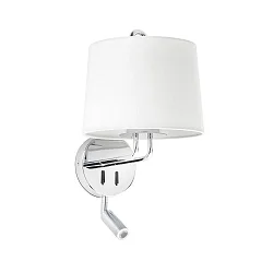 wall luminaire MONTREAL E27 IP20, chrome, white 