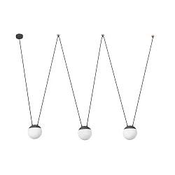 Luminaire à suspension MINE PC SPACE 3 flammes E27 IP20, gris foncé 