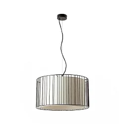 Luminaire à suspension LINDA E27 IP20, beige, noir mat 