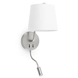 Luminaire mural BERNI E27 IP20, nickel satiné 