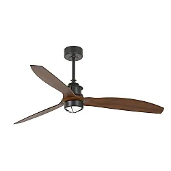 Ventilateur plafonnier JUST FAN M avec télécommande IP20, noyer, noir mat