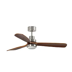 Ventilateur plafonnier LANTAU XL avec télécommande IP20, nickel mat, noyer