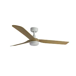 Ventilateur plafonnier PUNT M avec télécommande IP20, blanc mat, érable