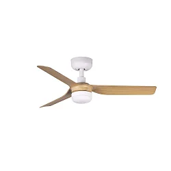 Ventilateur plafonnier MINI PUNT S avec télécommande IP20, blanc mat, érable gradable