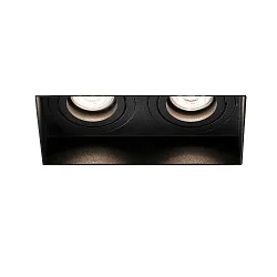 Plafonnier encastré HYDE SQ à 2 flammes GU10 IP20, noir mat 