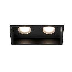 Plafonnier encastré HYDE SQ à 2 flammes GU10 IP44, noir mat 