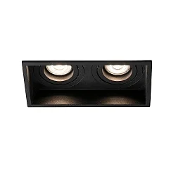 Plafonnier encastré HYDE SQ à 2 flammes GU10 IP20, noir mat 