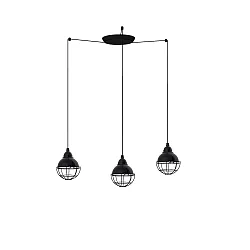 Luminaire à suspension CLAIRE 3 flammes E27 IP20, noir brillant 