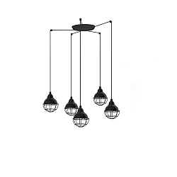 Luminaire à suspension CLAIRE 5 flammes E27 IP20, noir brillant 