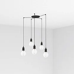 Luminaire à suspension ART 5 flammes E27 IP20, noir 