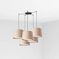 Luminaire à suspension SAMBA 5 flammes E27 IP20, beige, noir mat 