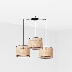 pendant luminaire MAMBO 3 flames E27 IP20, black matt 