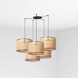 pendant luminaire MAMBO 5 flames E27 IP20, black matt 