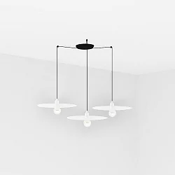 Luminaire à suspension PLAT 3 flammes E27 IP20, blanc mat 