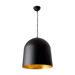 Luminaire à suspension CRATER E27 IP20, noir mat 