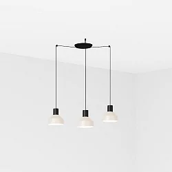 Luminaire à suspension KOMBO 3 flammes E27 IP20, beige, noir mat 