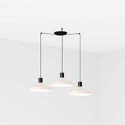 Luminaire à suspension KOMBO 3 flammes E27 IP20, beige, noir mat 
