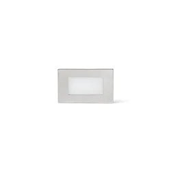 Luminaire d'encastrement mural  GRON angulaire, commutable, avec diffuseur IP65, nickel satiné 