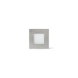 Luminaire d'encastrement mural  FROL  carré, avec diffuseur IP65, nickel satiné 