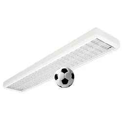 Luminaire à grille à l'épreuve des balles, commutable IP20