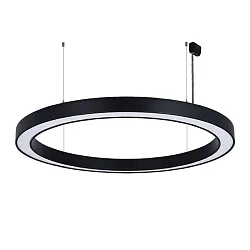 Luminaire à suspension Ø 150CM contrôlable par DALI, CCT Switch, direct, UGR < 19, forme de l'anneau IP40, noir gradable