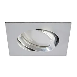 LED Recessed Downlight, GU10, 7W, 3000K, 600lm, IP20, swivelling, chrome