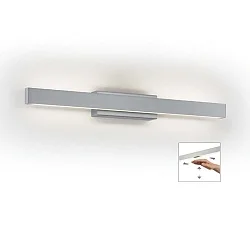 Luminaire mural LENE-W haut bas, angulaire, dimmable, contrôlable avec des gestes IP20, nickel mat gradable
