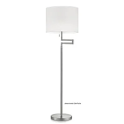 floor lamp LILO-S adjustable, with pull switch chain, conical E27 IP20, creme, mat, brass dimmable