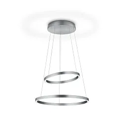 Luminaire à suspension LORA-P haut bas, 2 voies, contrôlable avec des gestes IP20, nickel mat gradable