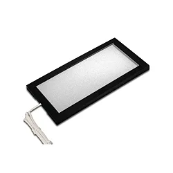 Eclairage sous meuble LED SKY plat, avec prise de courant IP20, opale, noir  gradable 6W 390lm 3000K 110° 110° CRI 80-89 21cm
