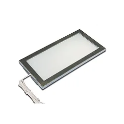Eclairage sous meuble LED SKY plat, avec prise de courant IP20, acier inoxydable