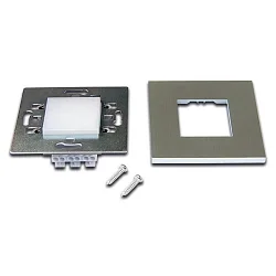 Luminaire d'encastrement mural  LED WALL F carré, rayonnement latéral, avec diffuseur IP20, acier inoxydable gradable